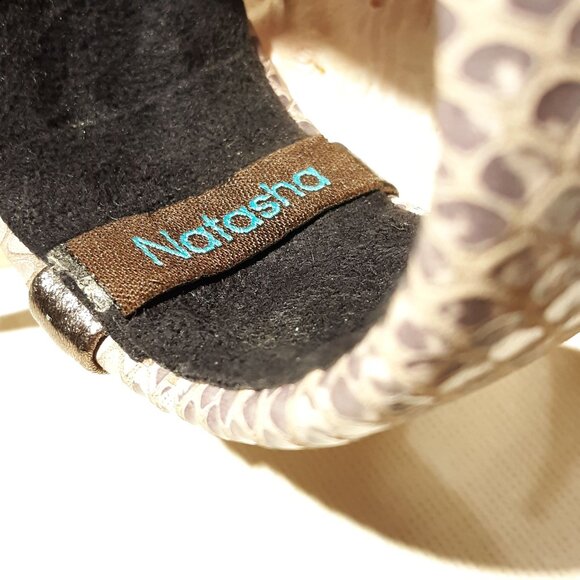 Natasha Womens Snake Skin Bracelet Taupe Grey Bangle - Picture 5 of 5